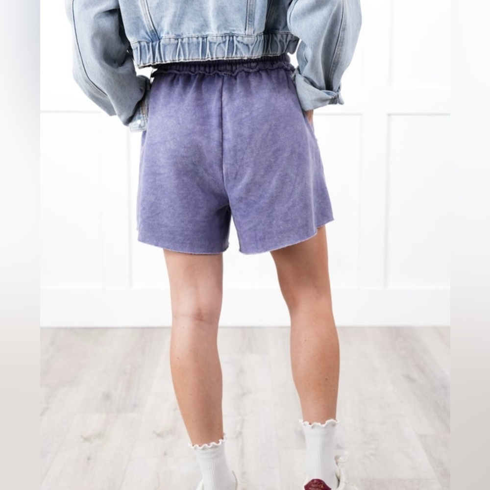 Zenana Teal Blue Casual Shorts with Elastic Waistband and Drawstring NWOT - Picture 8 of 11